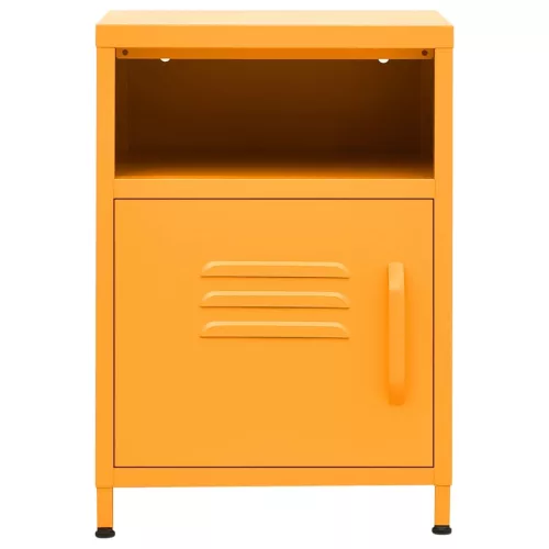  mustársárga acél éjjeliszekrény 35 x 35 x 51 cm