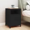  fekete acél éjjeliszekrény 35 x 35 x 51 cm