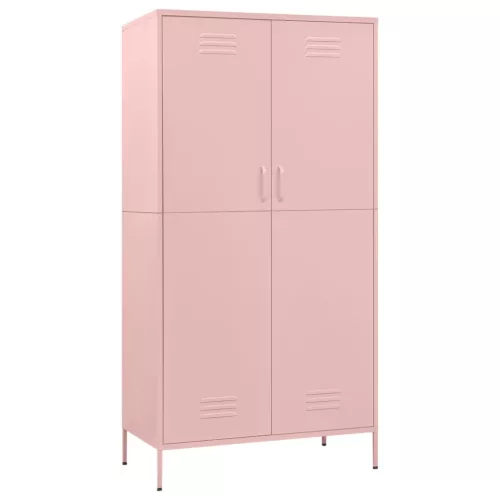  rózsaszín acél ruhásszekrény 90 x 50 x 180 cm