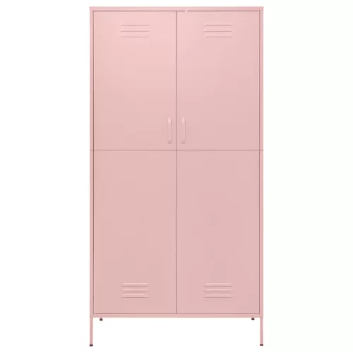  rózsaszín acél ruhásszekrény 90 x 50 x 180 cm