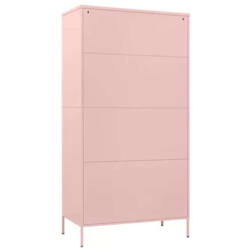  rózsaszín acél ruhásszekrény 90 x 50 x 180 cm