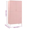  rózsaszín acél ruhásszekrény 90 x 50 x 180 cm