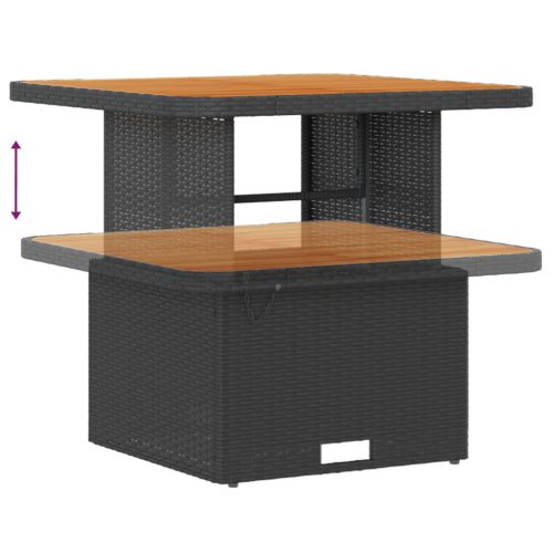  10 darabos kertibútor szett párnákkal fekete polirattan akáccal