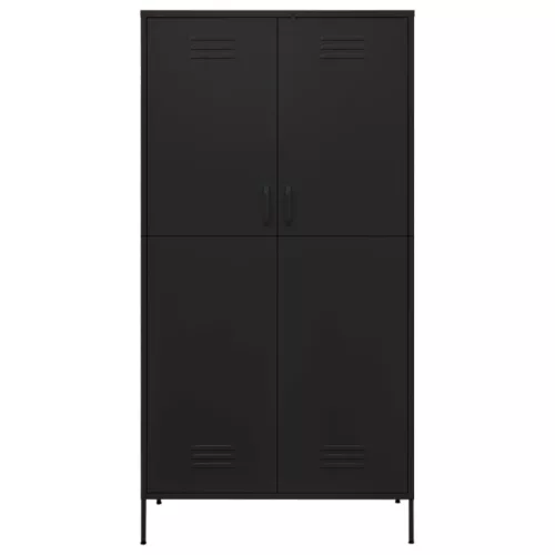  fekete acél ruhásszekrény 90 x 50 x 180 cm