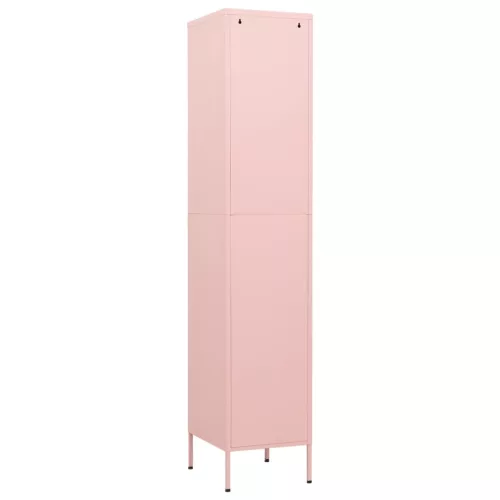  rózsaszín acél zárható szekrény 35 x 46 x 180 cm 