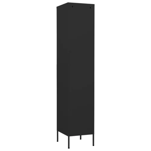  fekete acél zárható szekrény 35 x 46 x 180 cm