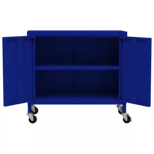  tengerészkék acél tárolószekrény 60 x 35 x 56 cm