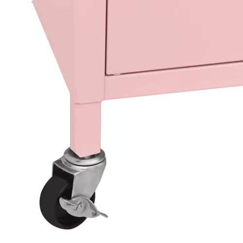  rózsaszín acél tárolószekrény 60 x 35 x 56 cm