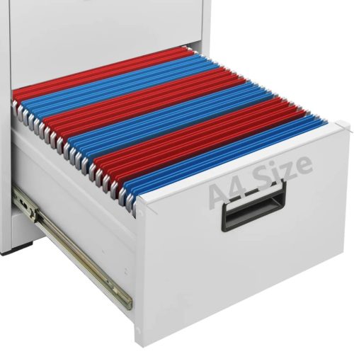  világosszürke acél irattartó szekrény 46 x 62 x 164 cm