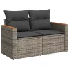  Kerti Kanapé Szett párnával 9 pcs Szürke Poli rattan