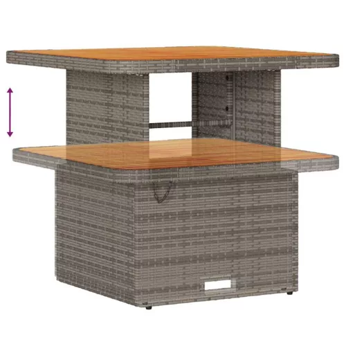  Kerti Kanapé Szett párnával 9 pcs Szürke Poli rattan