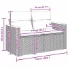  Kerti Kanapé Szett párnával 9 pcs Szürke Poli rattan