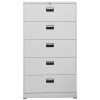  világosszürke acél irattartó szekrény 90 x 46 x 164 cm