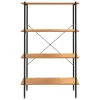  fekete és tölgy 4 szintes polcrendszer 80 x 40 x 130 cm