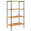  fekete és tölgy 4 szintes polcrendszer 80 x 40 x 130 cm