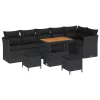  Kerti Kanapé Szett párnával 9 pcs Fekete 90 x 55 x 71 cm