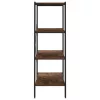  fekete és sötét faszínű 4 szintes polcrendszer 80 x 40 x 130 cm