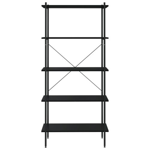  fekete 5 szintes polcrendszer 80x40x163 cm