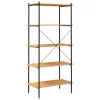  5 szintes polcrendszer fekete és tölgy 80x40x163 cm