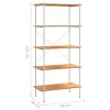  fehér és tölgyfa 5 szintes polcrendszer 80x40x163 cm
