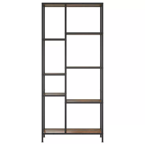  acél és szerelt fa könyvespolc 80x30x180 cm