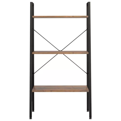  3 szintes sötétbarna és fekete állópolc 56 x 35 x 108 cm