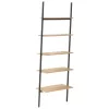  5 szintes világosbarna és fekete létrapolc 64 x 34 x 185,5 cm