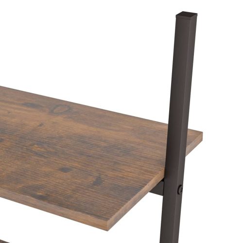  5 szintes sötétbarna és fekete létrapolc 64 x 34 x 185,5 cm