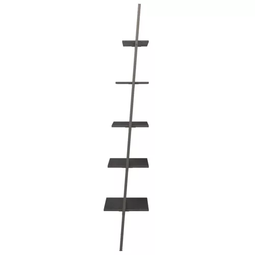  5 szintes fekete létrapolc 64 x 34 x 185,5 cm