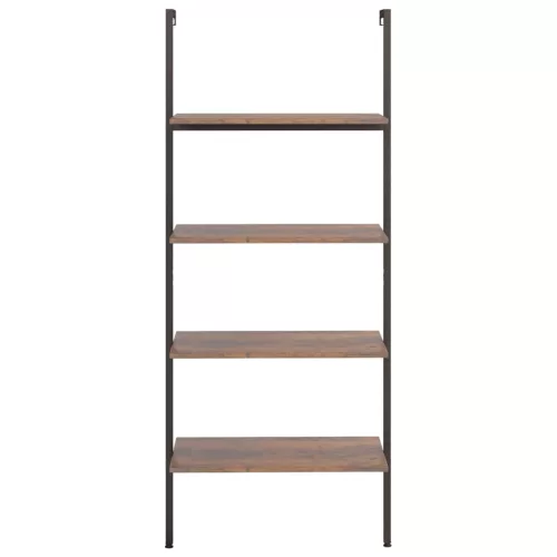  4 szintes sötétbarna és fekete létrapolc 64 x 35 x 152,5 cm