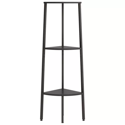  3 szintes fekete sarokpolc 45,5 x 31,5 x 120 cm
