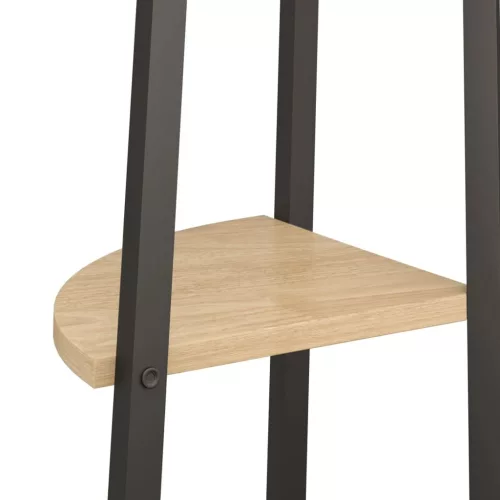  4 szintes világosbarna és fekete sarokpolc 45,5 x 31,5 x 150 cm