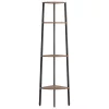  4 szintes sötétbarna és fekete sarokpolc 45,5 x 31,5 x 150 cm