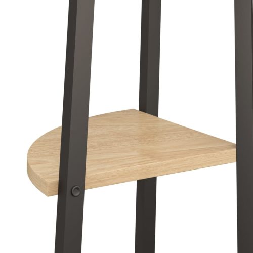  5 szintes világosbarna és fekete sarokpolc 45,5 x 31,5 x 180 cm