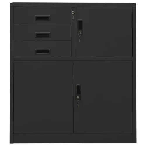  antracitszürke acél irodai szekrény 90 x 40 x 102 cm