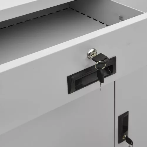  világosszürke acél irodai szekrény 90 x 40 x 102 cm