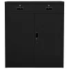  fekete acél irodai szekrény 90 x 40 x 102 cm