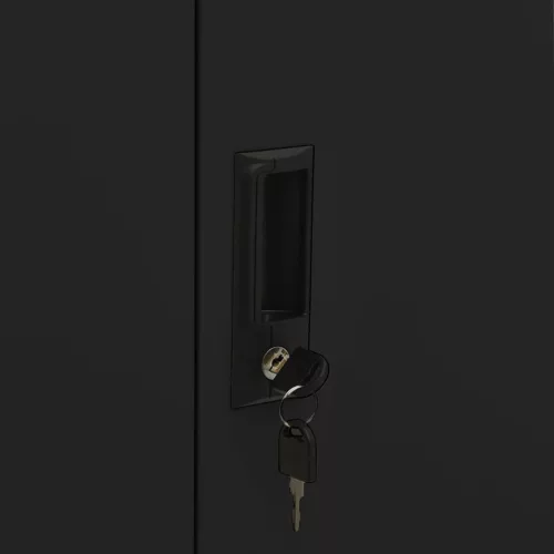  fekete acél irodai szekrény 90 x 40 x 102 cm