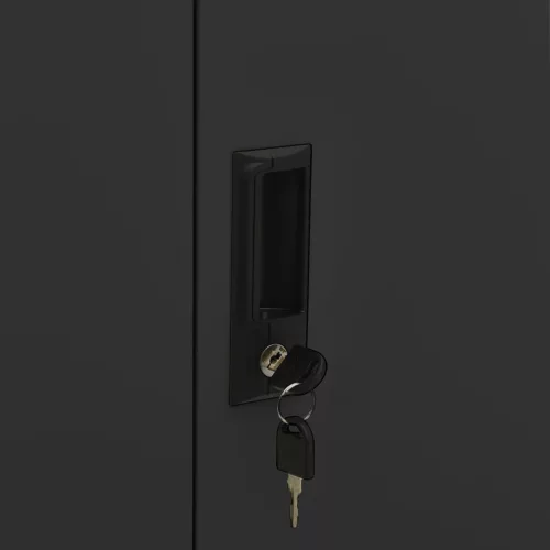  antracitszürke acél irodai szekrény 90 x 40 x 102 cm