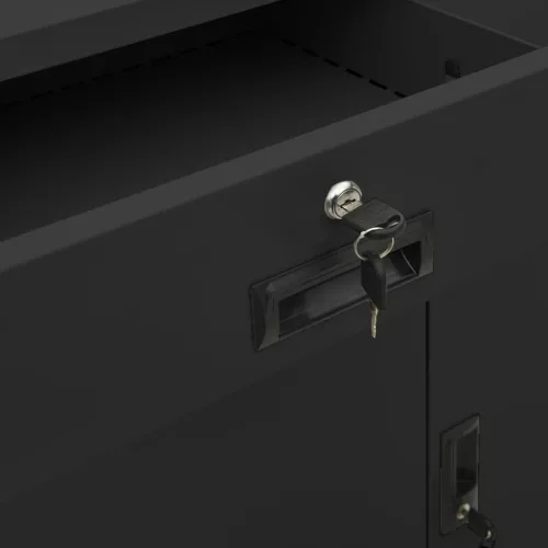  antracitszürke acél irodai szekrény 90 x 40 x 102 cm