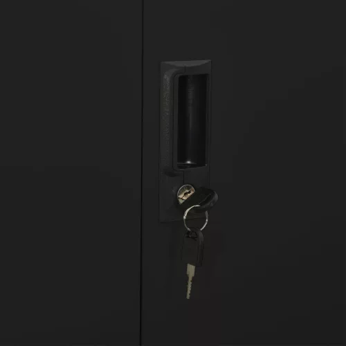  fekete acél irodai szekrény 90 x 40 x 180 cm