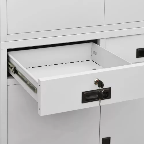  világosszürke acél irodai szekrény 90 x 40 x 180 cm