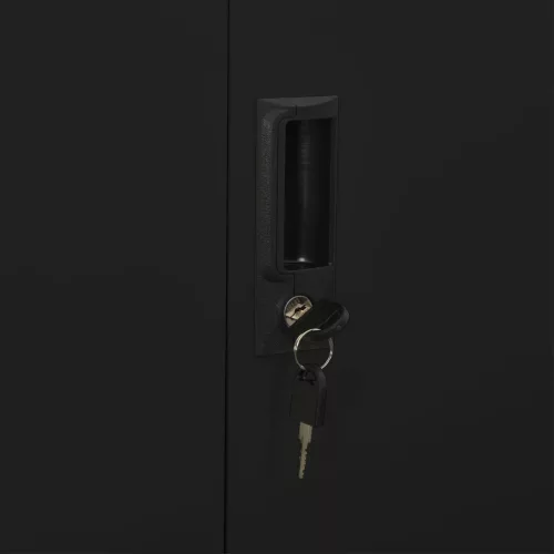  fekete acél irodai szekrény 90 x 40 x 180 cm