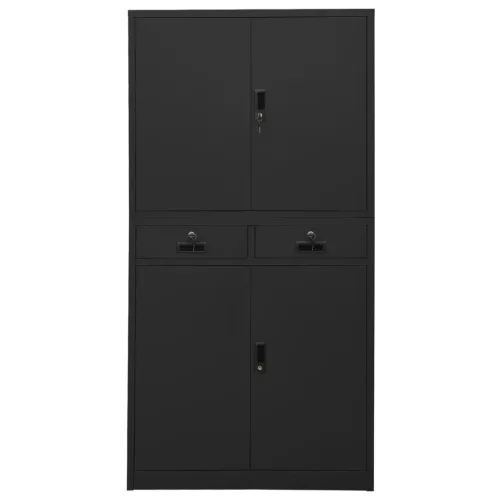  antracitszürke acél irodai szekrény 90 x 40 x 180 cm