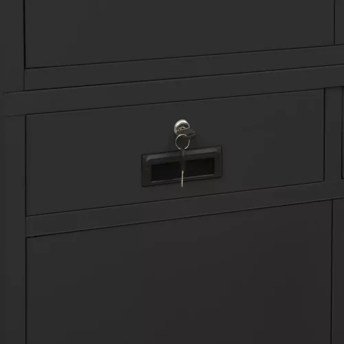  antracitszürke acél irodai szekrény 90 x 40 x 180 cm