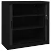  fekete acél tolóajtós szekrény 90 x 40 x 90 cm