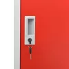  világosszürke és piros acél zárható szekrény 90 x 45 x 92,5 cm