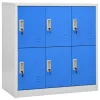  világosszürke-kék acél zárható szekrény 90 x 45 x 92,5 cm
