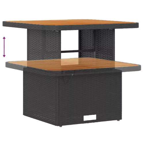  Kerti Kanapé Szett párnával tárolóval 9 pcs Fekete Poli rattan