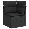  Kerti Kanapé Szett párnával tárolóval 8 pcs Fekete Poli rattan